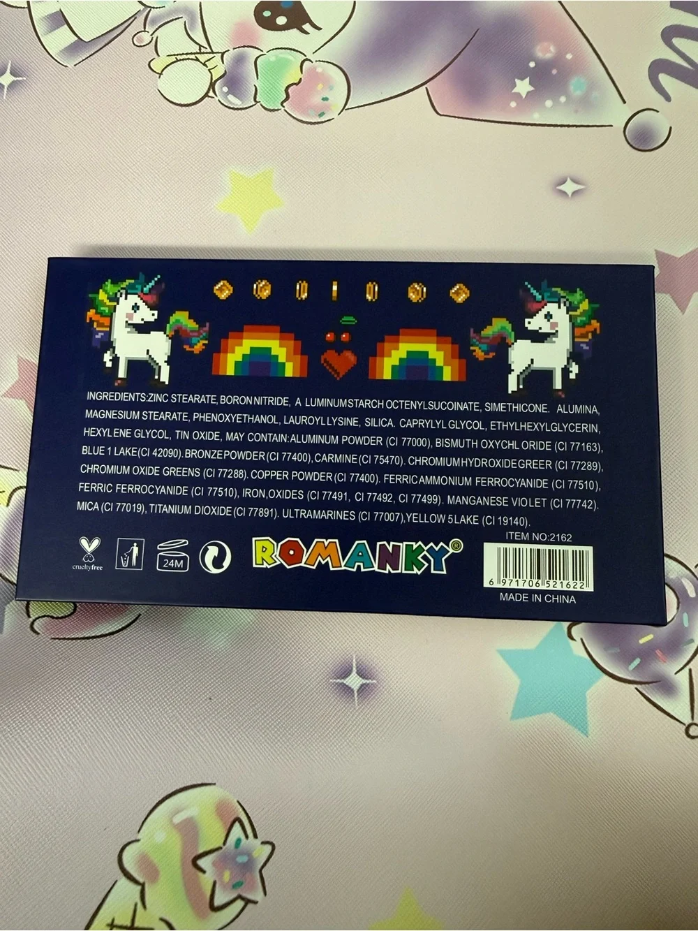 Rainbow Unicorn Matte and Glitter 18 Color Eyeshadow Palette - New in Box